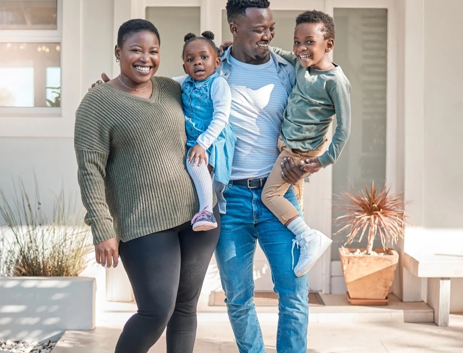 Family spending time together in a warm home.